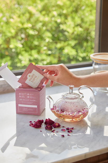 Red Damask Rose Whole Flower Tea Box