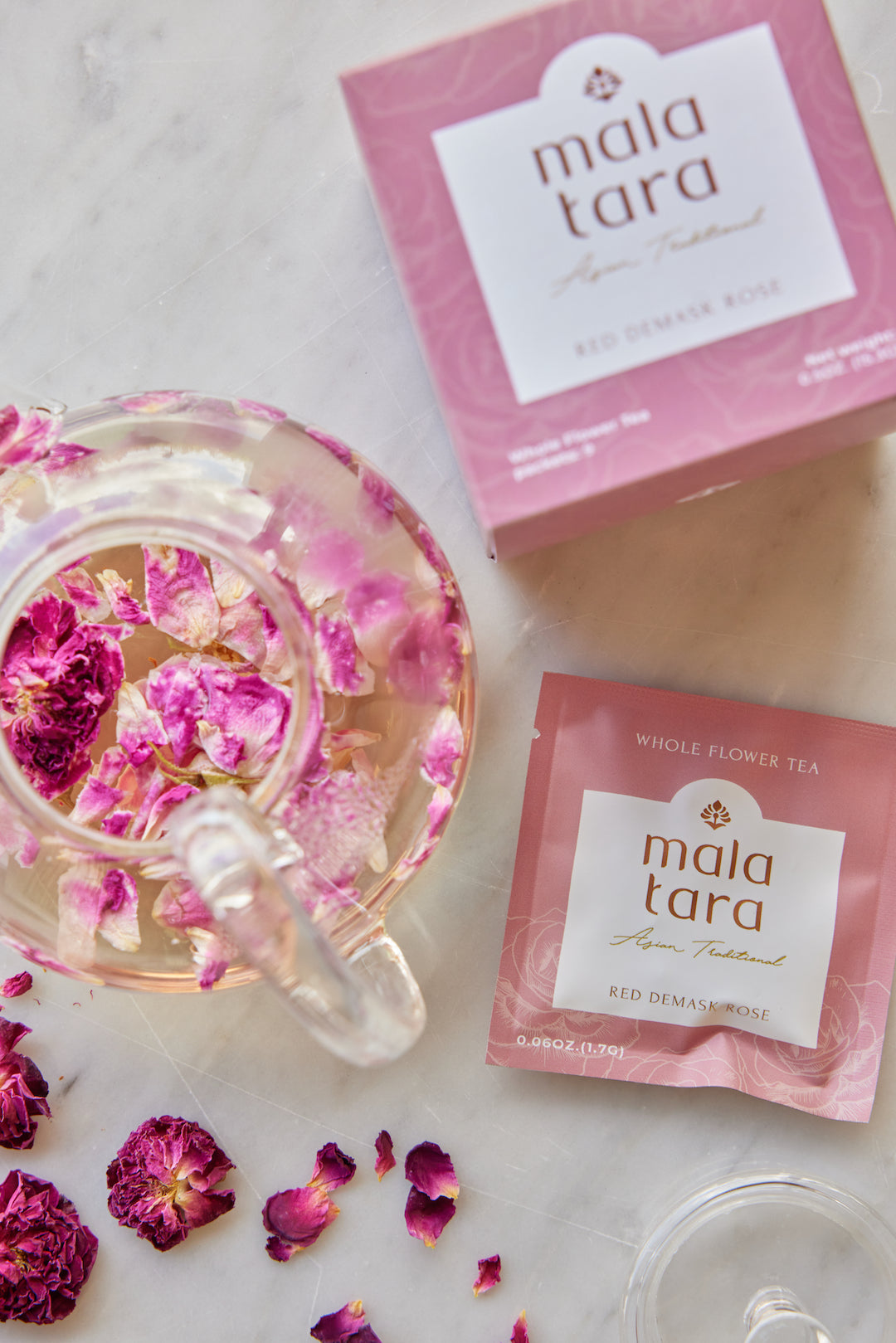 Red Damask Rose Whole Flower Tea Box