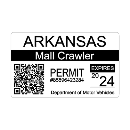 Mall Crawler Permit Sticker 3.5" - All States