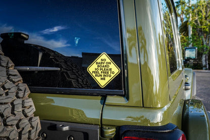 No Baby On Board Sticker 5" - Universal
