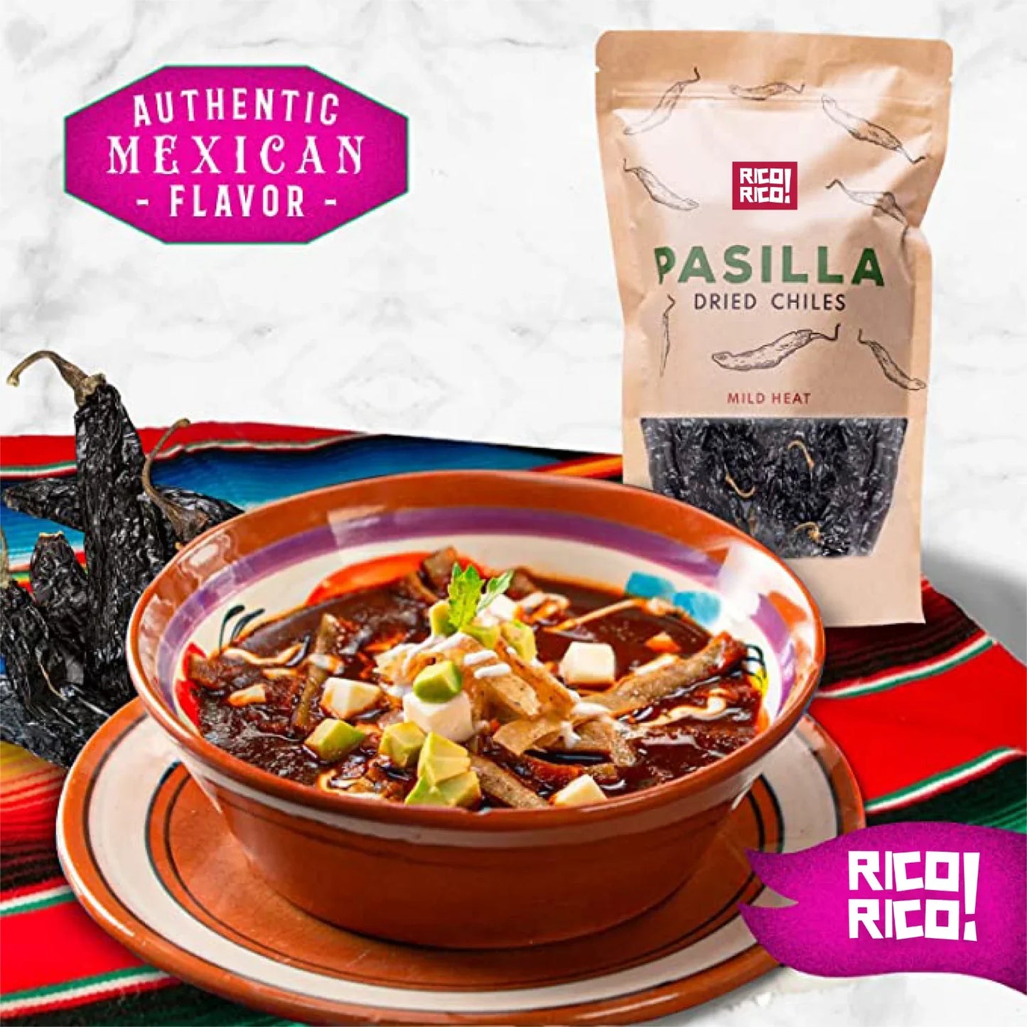 Dried Mexican Chiles 3-Pack – Ancho, Guajillo & Pasilla