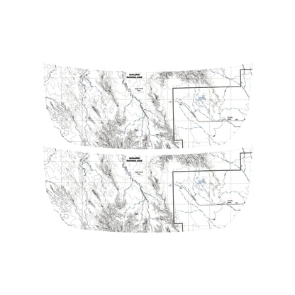Stealth Clear Badlands Topographic Map Hood Overlay - 2021+ Bronco