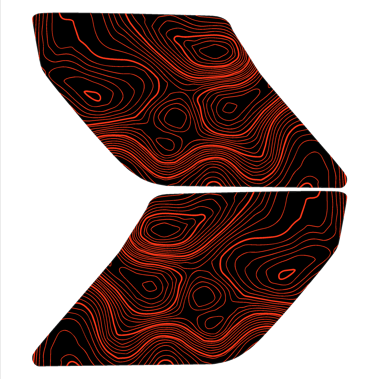 Topo Interior Lower Door Card Insert Overlays (Printed Series) - 2021+ Bronco 2 Door