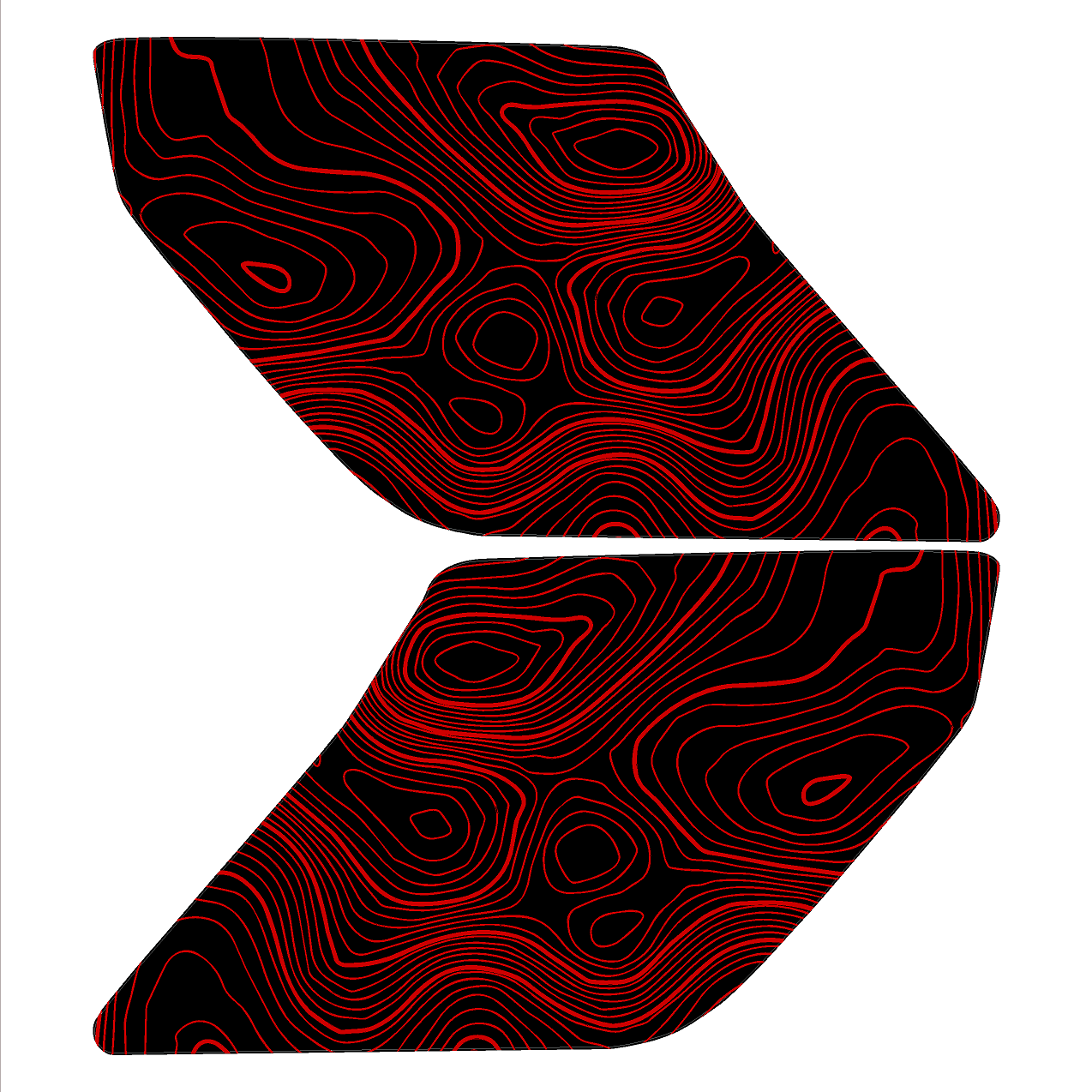 Topo Interior Lower Door Card Insert Overlays (Printed Series) - 2021+ Bronco 2 Door