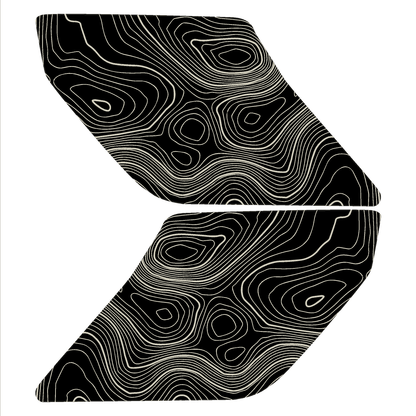 Topographic Interior Sun Visor Overlays - 2024+ Ranger Raptor (with Homelink)
