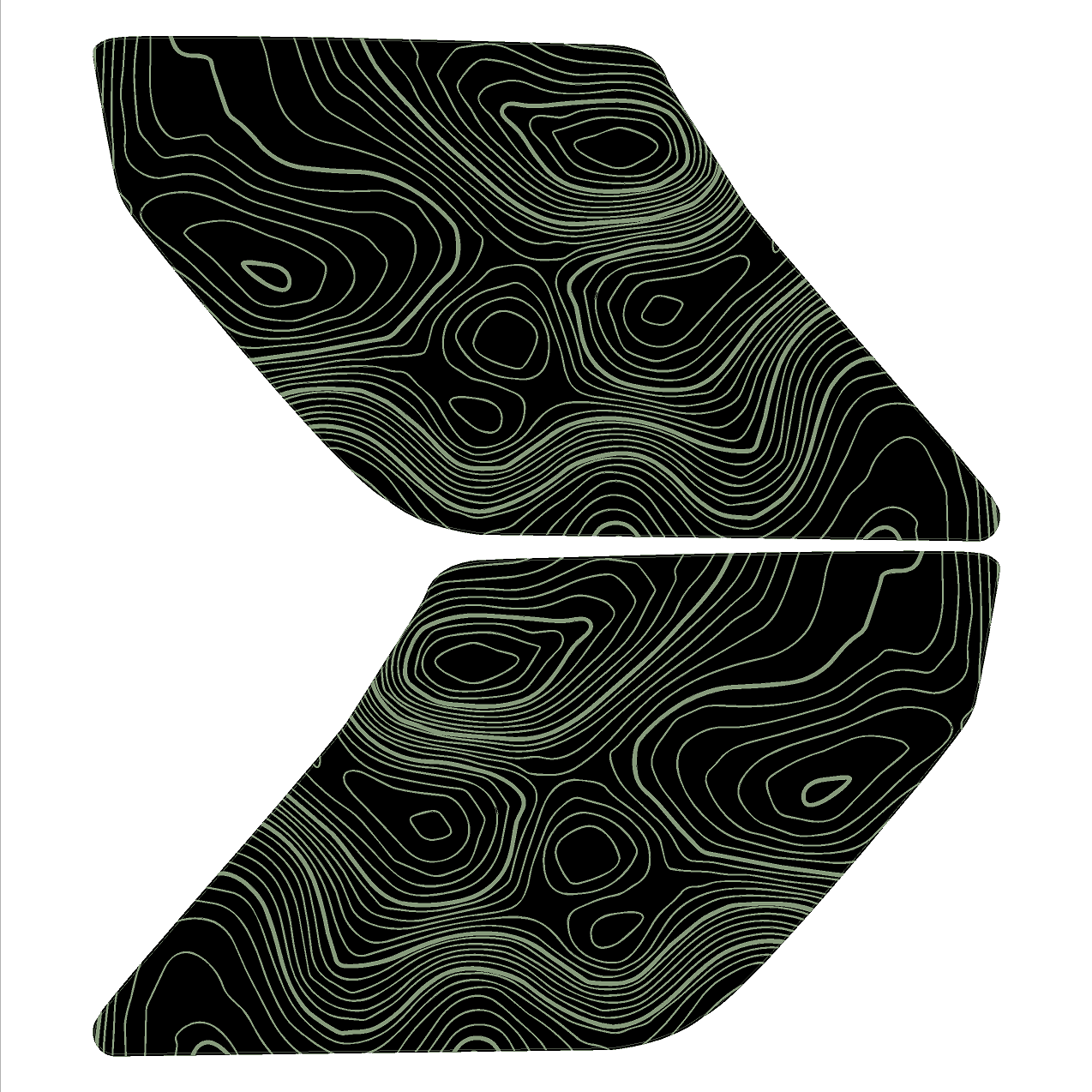 Topo Interior Sun Visor Overlays (Printed Series) - 2021+ Bronco (NO Homelink)
