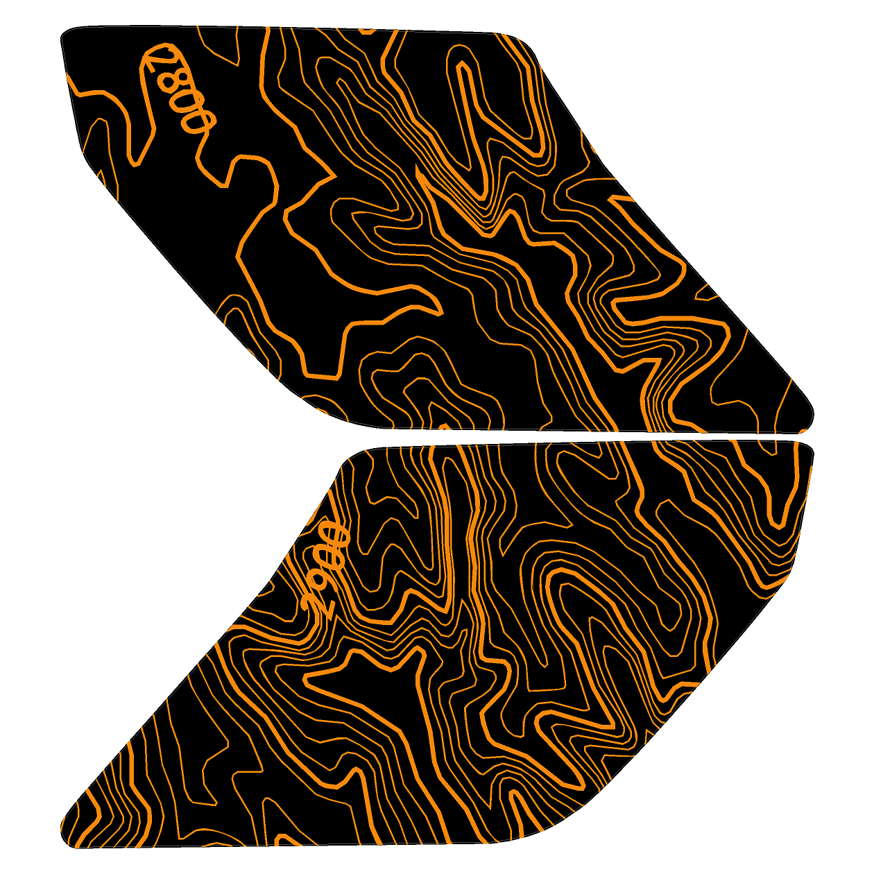 Topo Interior Door Handle Overlays - 2021+ Bronco