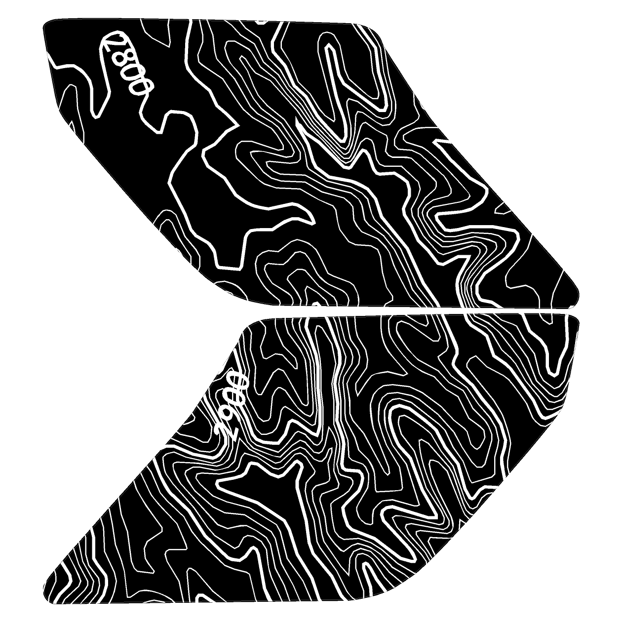 Topo Interior Door Handle Overlays - 2021+ Bronco