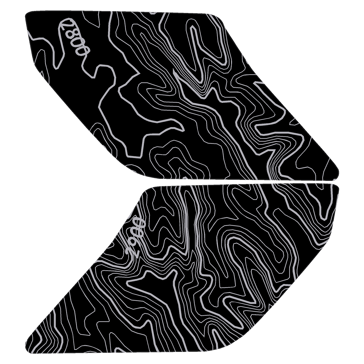 Topo Interior Door Handle Overlays - 2021+ Bronco