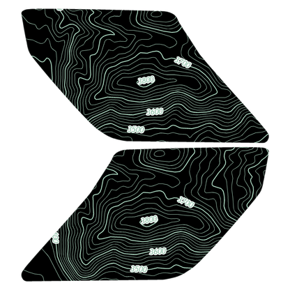 Topo Interior Sun Visor Overlays (Printed Series) - 2021+ Bronco (with Homelink)