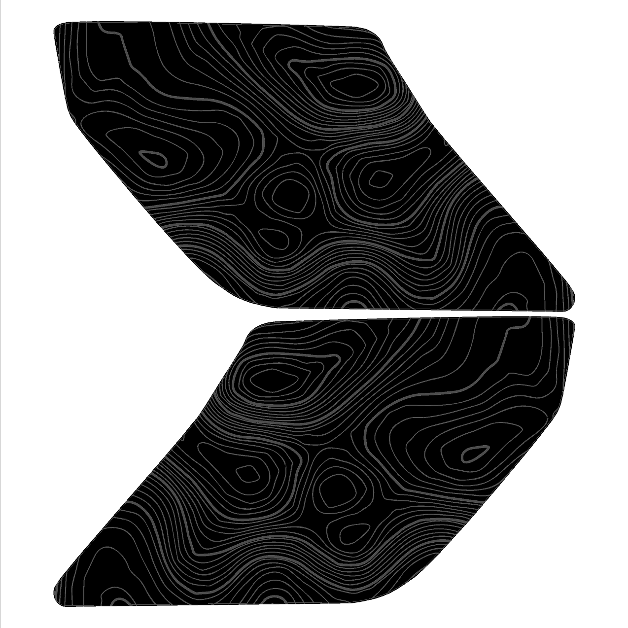 Topo Interior Lower Front Door Card Insert Overlays (Printed Series) - 2021+ Bronco 4 Door