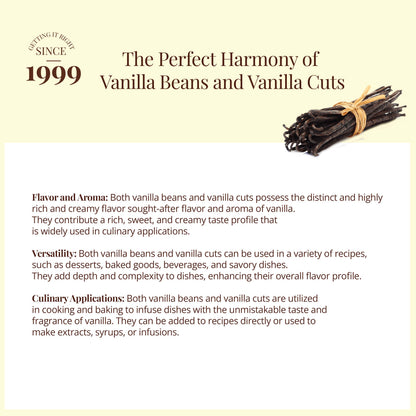 Vanilla Bean Cuts Grade B 1lb for Extract & Baking