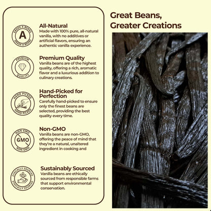 Grade A Vanilla Beans (25 Pack) Baking & Extract Use
